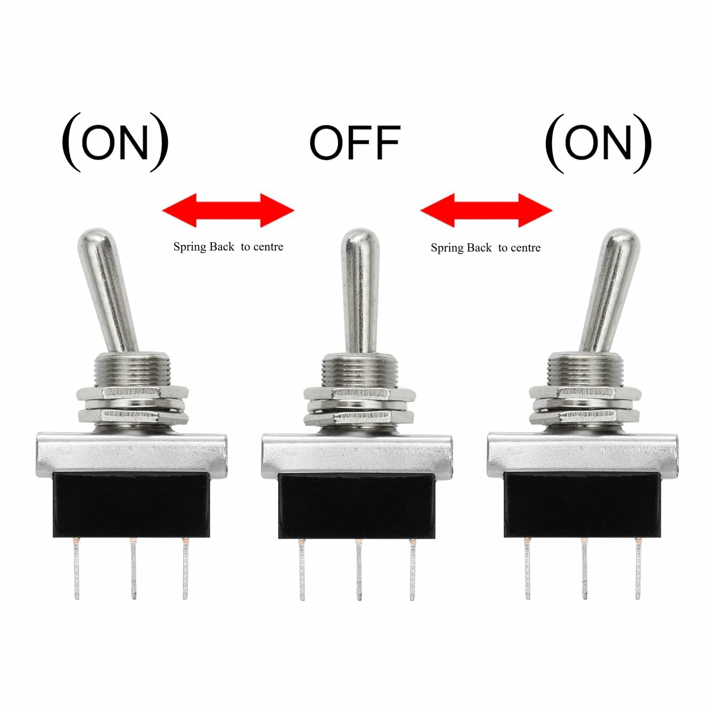 (on) off (on) Flash Off Flash MomentaryToggle Switch Flip Flick Dash Hd 12V 25A Mure K852