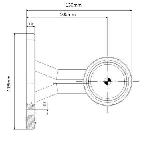 LED Straight Stalk Marker Light Long IP67 12V 24V LED Global LG161
