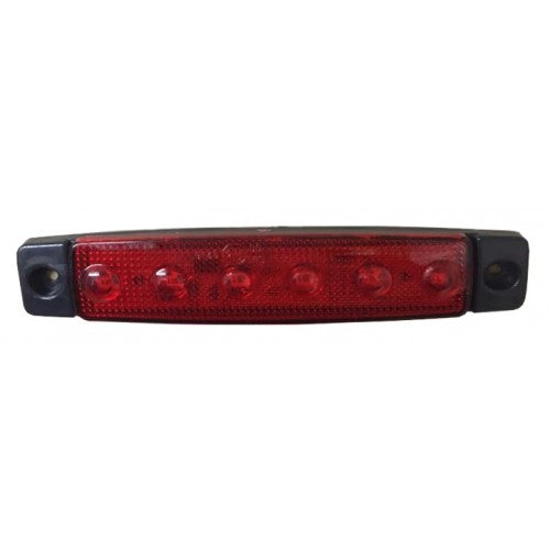 Rear Slimline 6 LED Marker Light 12v-24v IP67 CE LED GLOBAL LG118 RED