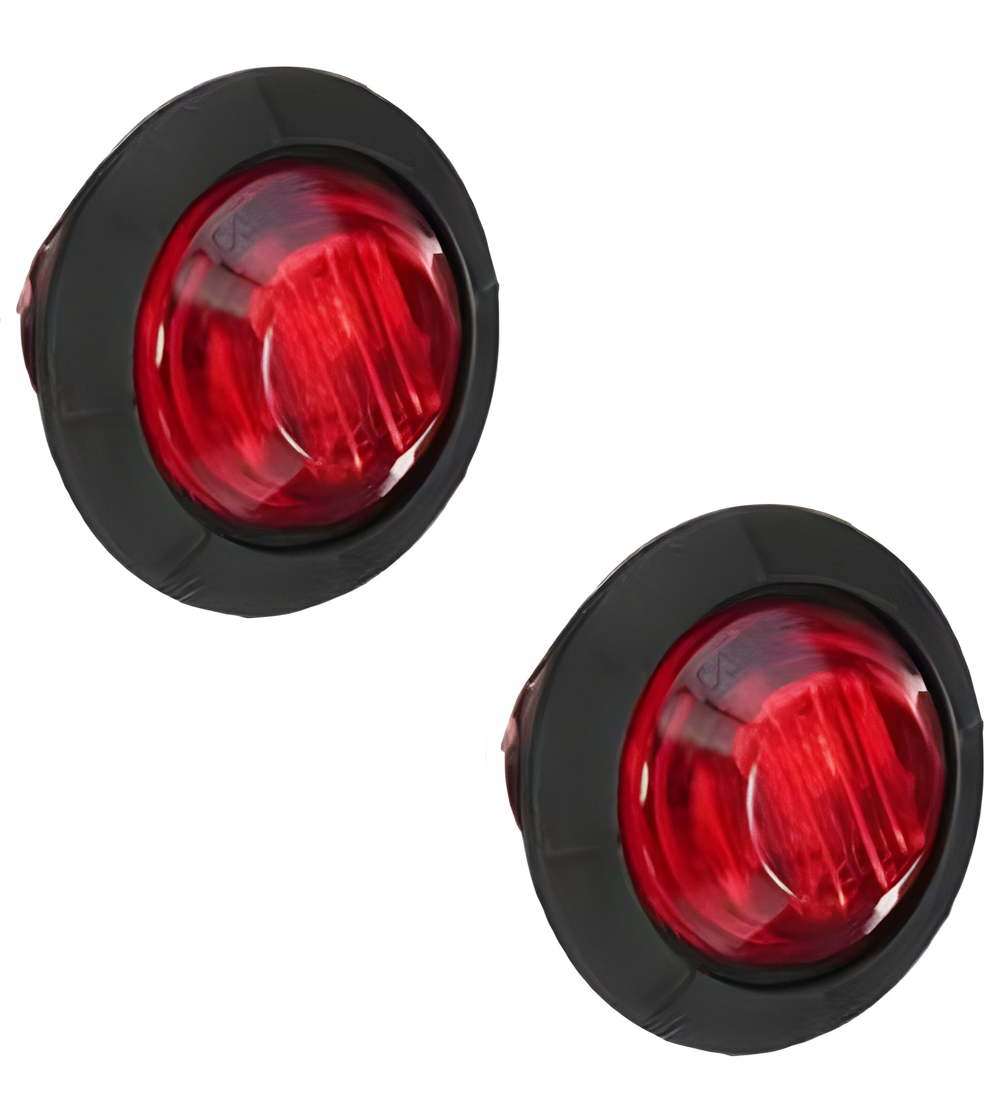 10-30V LED ROUND REAR END MARKER LIGHT Red 2PC Button Marker Pre Wired ECE IP67 Approved LED GLOBAL LG124 Red