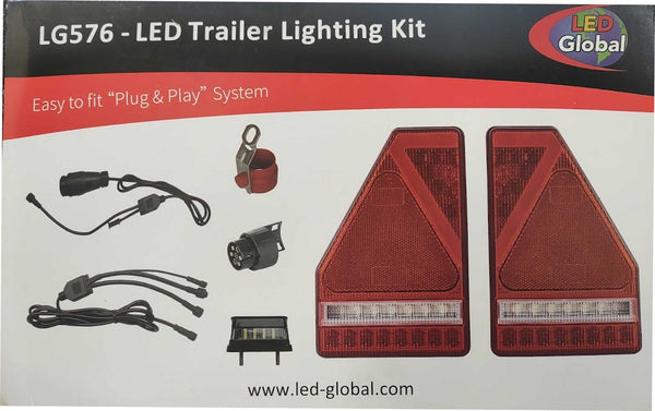 1 Pair Led Multi Function Trailer Caravan Rear Lamps Lights & Cables P ...