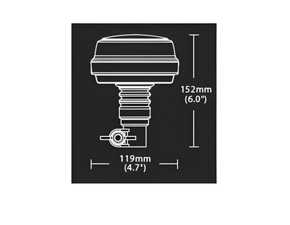 Dimensions of green beacon light LG675