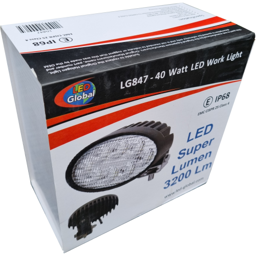 40W LED ADJUSTABLE OVAL WORK LIGHT 3200LUM  ECE R10 Appoved 9 to 32v LED Global LG847