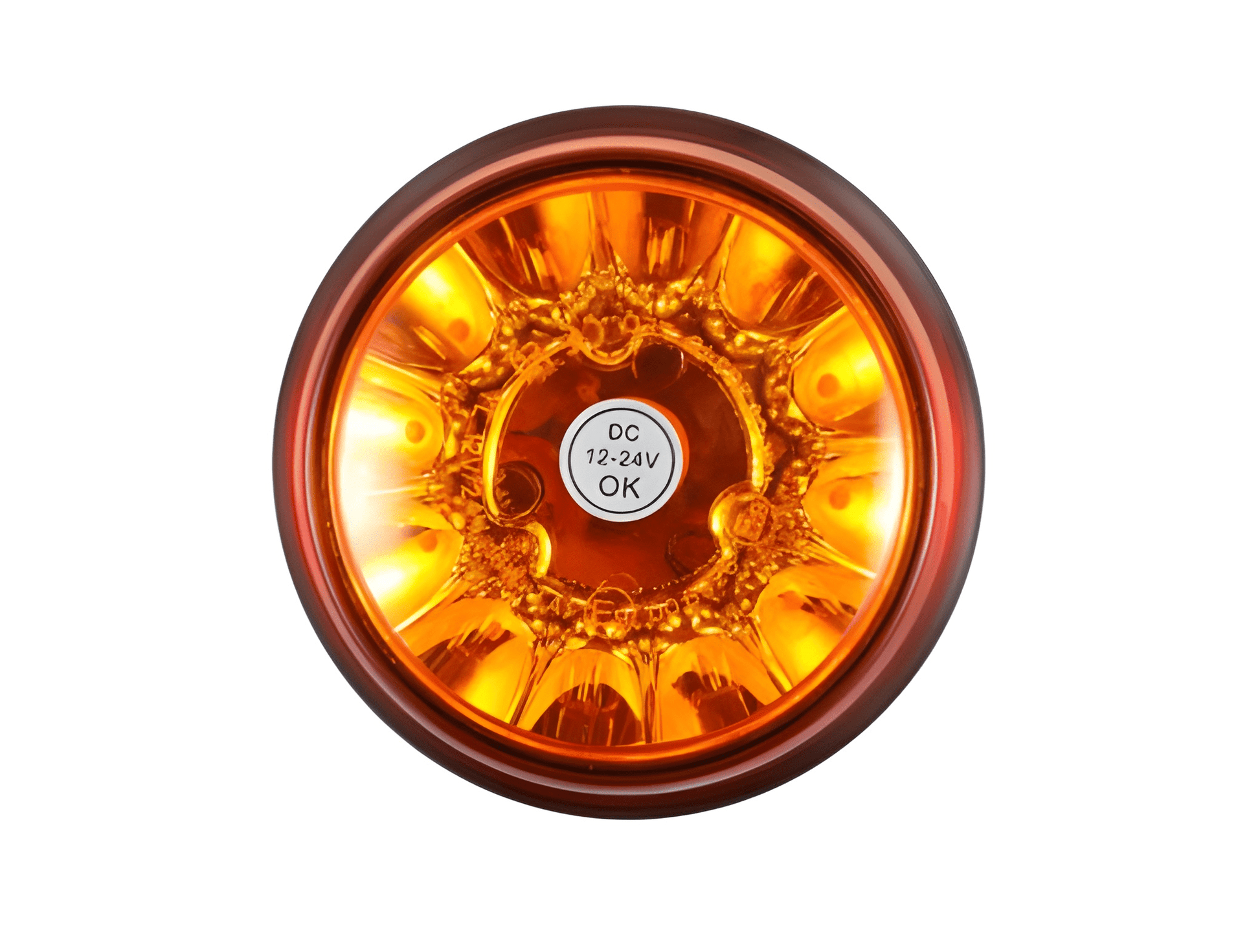 Low Profile LED Magnet Beacon 12v 24v 4 Flash Patterns (Amber)
