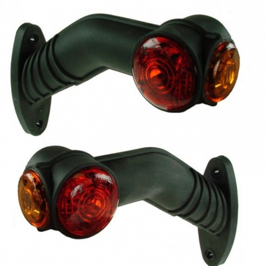 MAYPOLE 10-30V PAIR OF LED 90° RED/WHITE/AMBER OUTLINE MARKER LAMPS FOR USE ON TRAILER CARAVAN HORSEBOX ETC - MP7723BL + MP7723BR - Mid-Ulster Rotating Electrics Ltd