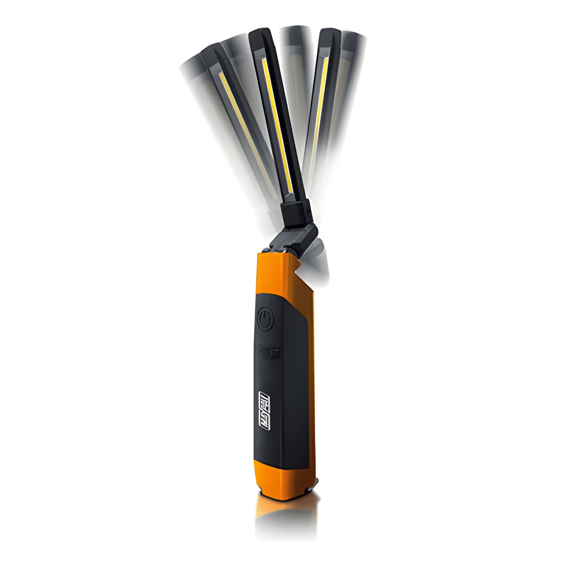 Maypole LED Slimline Foldable Inspection Hand Lamp Wand MP4057 orange and black with a pivoting LED torch