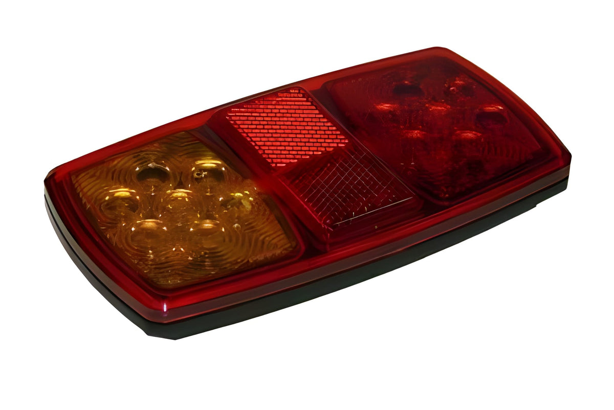 Maypole MP8685B 12V LED rear trailer lamp showing wiring harness and mounting studs