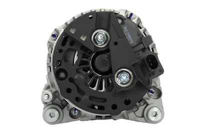 back view of a Car alternator on a white background