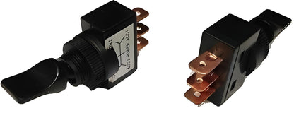 a pair of on off on switches in black on a white background