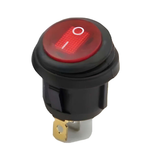 On/Off Rocker Switch Red Round Waterproof 12V Mure Sw.Wtr.1Red - Mid-Ulster Rotating Electrics Ltd