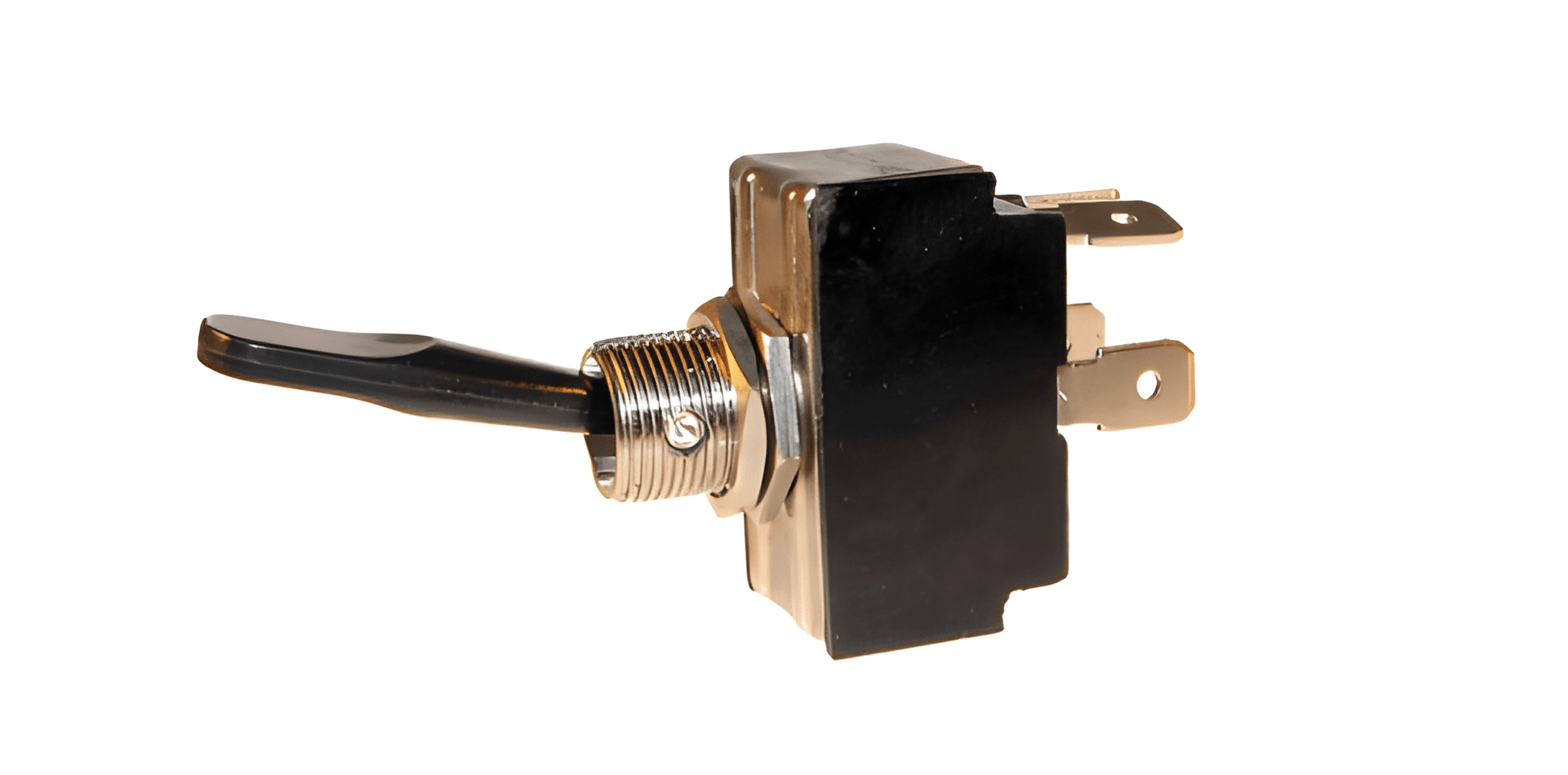 black on off toggle switch on a white background