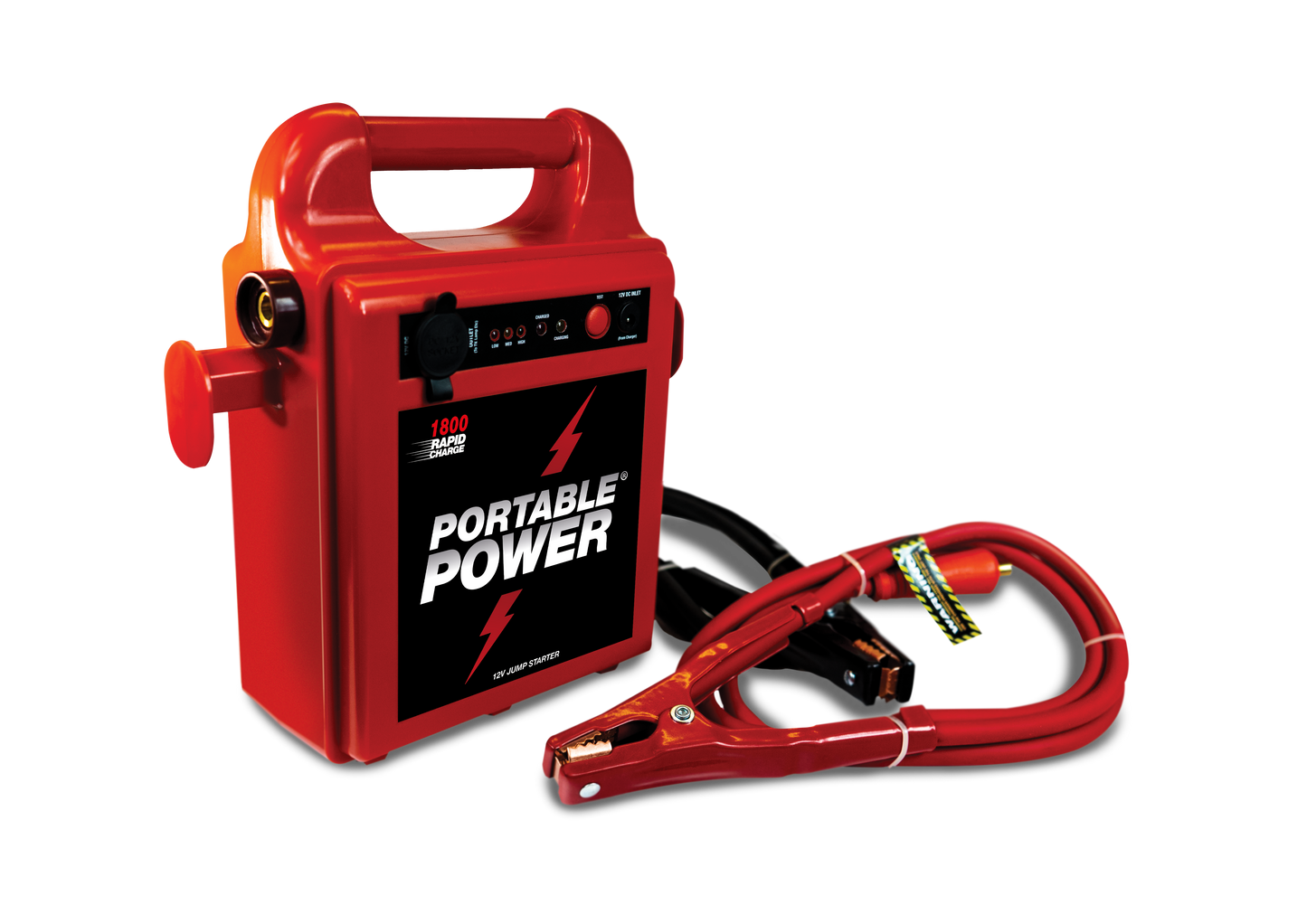 Portable Power Heavy Duty Rapid Charge 12v Battery Booster Jump Pack Single 1800RC 1.5m Leads