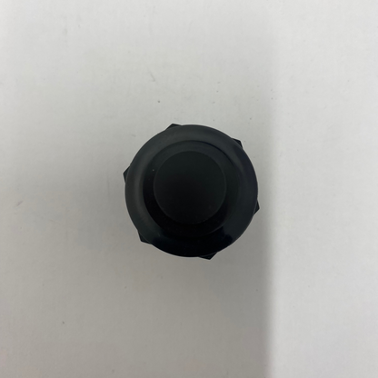 Black hexagonal push button momentary switch on a white background