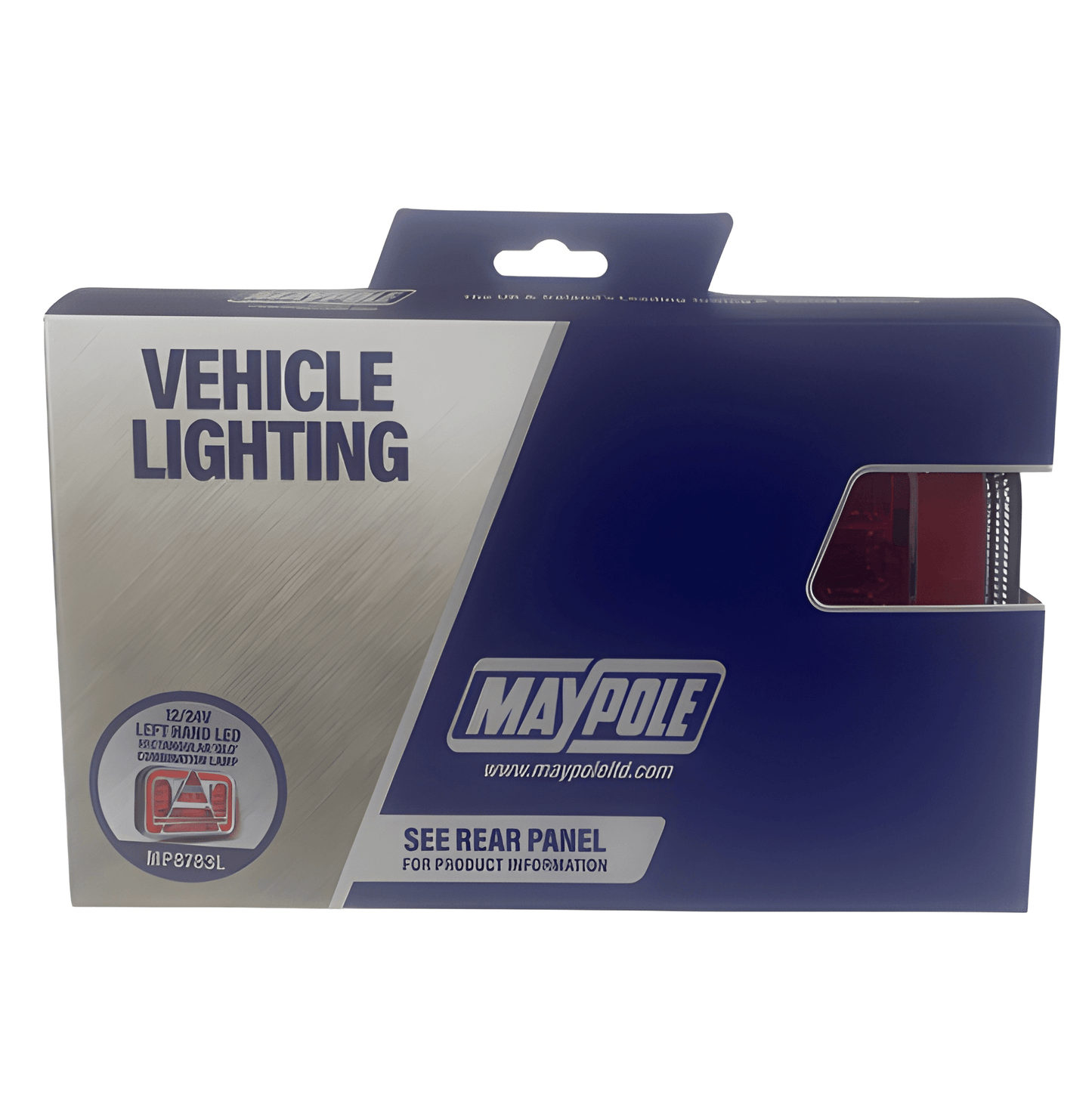 Maypole vehicle lighting packaging on a white background