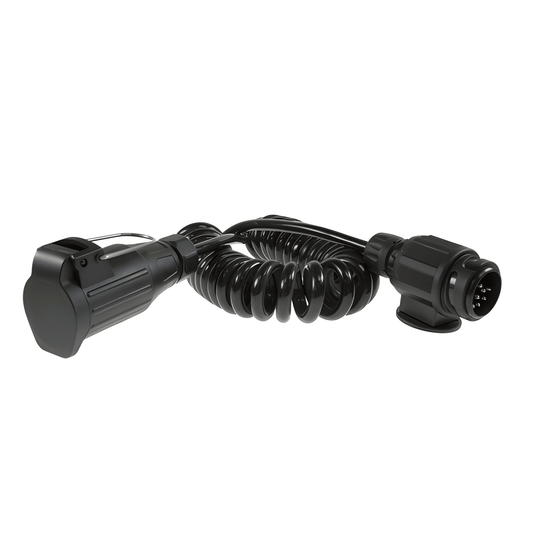 8 Pin Plug & Socket 2.5M Curly Extension Lead – ISO 11446 Trailer Lighting Maypole MP5896