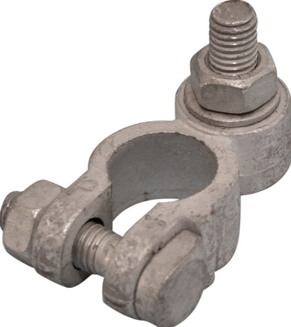 Positive Battery Terminal – 19mm diameter, Tin-Plated Brass, M8 x 22mm Bolt, Wood Auto BTT1004P/229