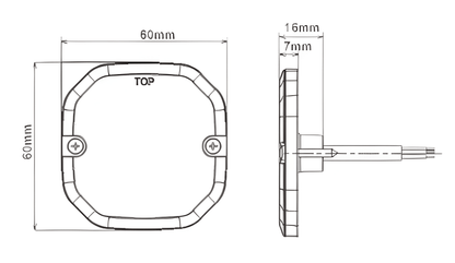 12V/24V S500 Flat Strobe 5 LED White Light 10 Flash Patterns IP67 Daltec D-VSWD-S500-W