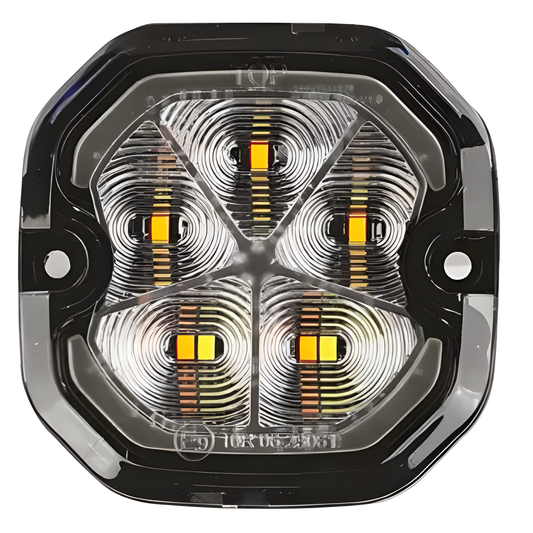 12V/24V S500 Flat Strobe 5 LED White Light 10 Flash Patterns IP67 Daltec D-VSWD-S500-W