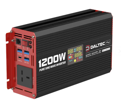 Daltec 1200W Power Inverter DC 12V to 230V AC Converter with AC Outlet and 5V 2.1A USB Car Charger - Mid-Ulster Rotating Electrics Ltd