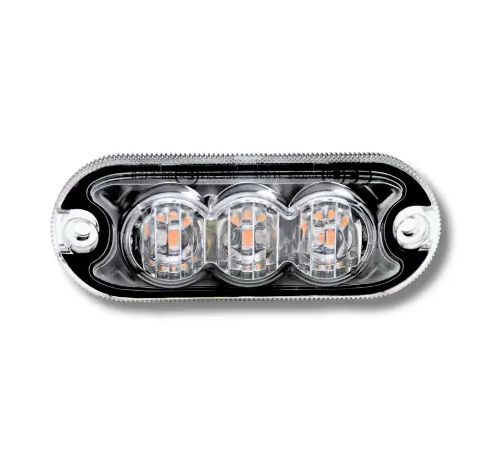 10V-30V 3 LED Slim Amber Warning Light Flashing Strobe Recovery Ultra Bright Daltec D-LIG-10011