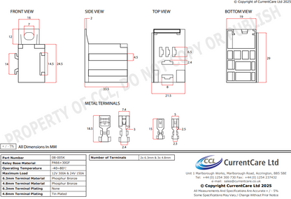 5 Pin Micro Relay Base Holder With 5 Terminals Current Care 08-005K