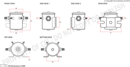 Universal Solenoid Tail Lifts Winches Continuous Rated 80A 12V Current Care 12-012A