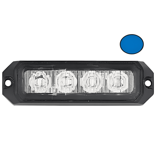 4 LED Grille Blue Warning Strobe 14 Flash Patterns R65 12V 24V IP67 LED GLOBAL LG759