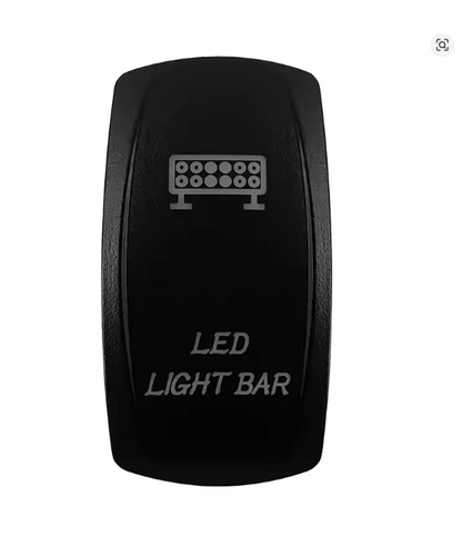 12V 24V Splashproof Rocker Switch (On-Off) LED Light Bar Symbol Blue 5 Pin Carling Style MURE SW95