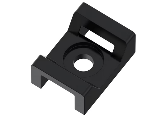 100x Cable Tie Saddle Mounts, Black or White (22.3 x 16.0mm), Screw Mount, Nylon 6.6, RoHS Compliant CTIE CSM3BL