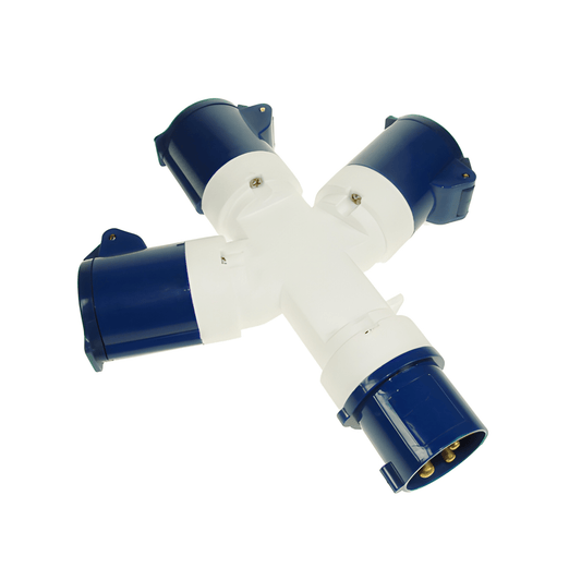 3 Pin Caravan Plug 3 Way Hook Up 230V 16A Splitter Genuine Maypole MP370B