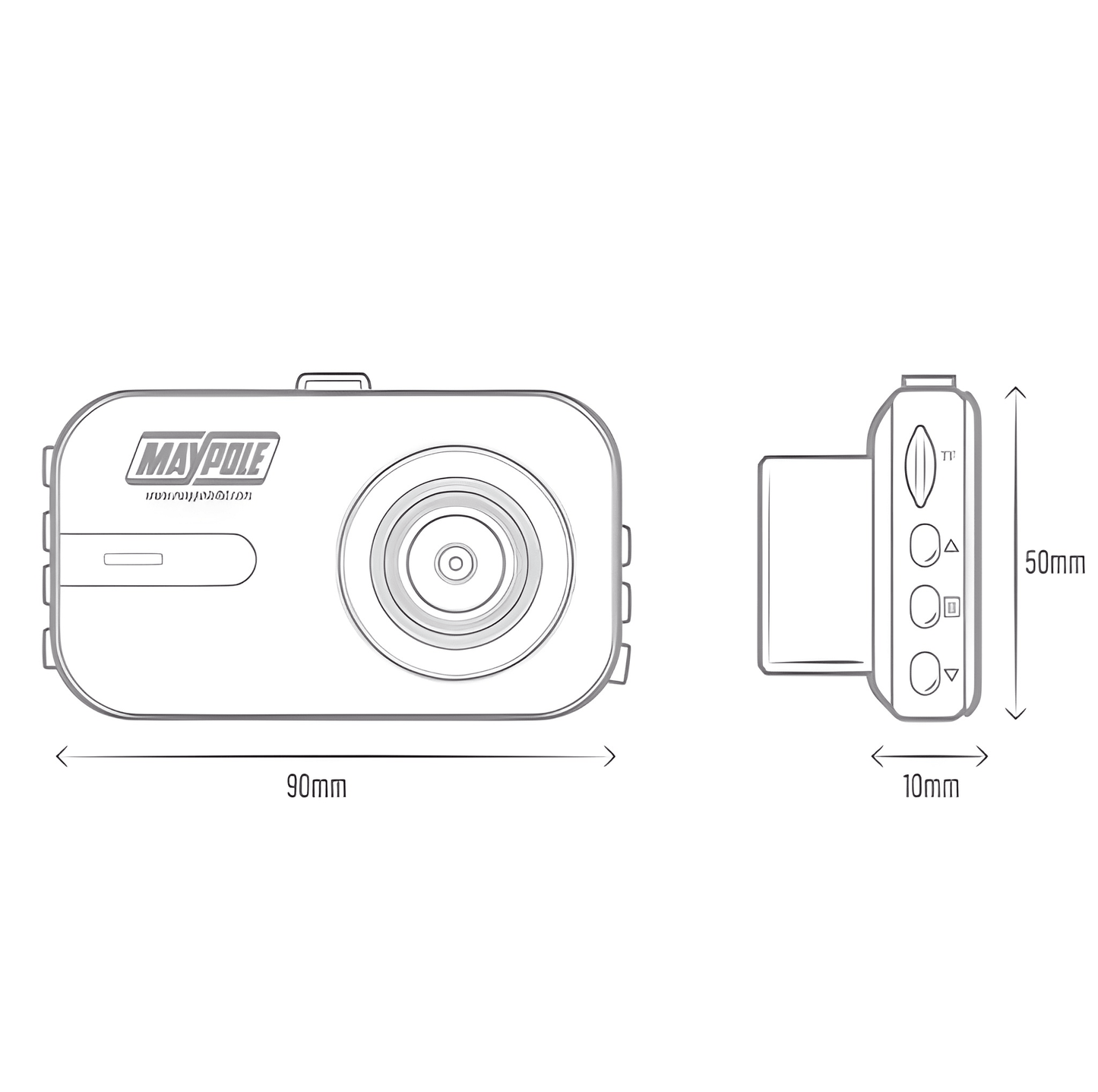 Maypole Full HD 1080P Compact Dashcam Wide angle 150 degree lens Motion Detector MP5101