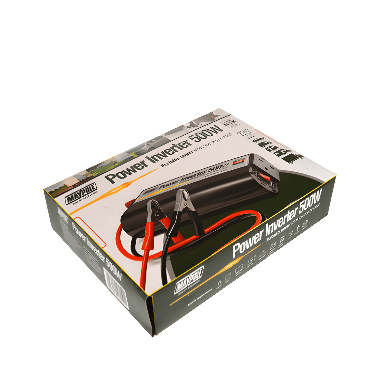 Maypole 500W Power Inverter DC 12V to 230V AC Converter with AC Outlet and 5V 2.1A USB Car Charger MP56050