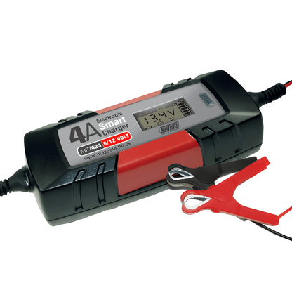 Genuine Maypole 4Amp Electronic Smart Battery Charger With LCD Display 6 volts / 12 Volts MP7423