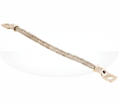 Braided Battery Lead 9" 130 Amp 8Mm Terminal Eyes Earth Cable Wood Auto Bet1001 - Mid-Ulster Rotating Electrics Ltd
