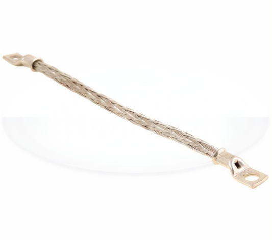 Braided Battery Lead 9" 130 Amp 8Mm Terminal Eyes Earth Cable Wood Auto Bet1001 - Mid-Ulster Rotating Electrics Ltd