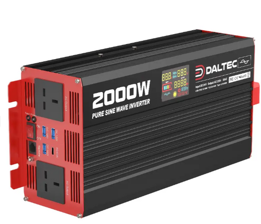 Daltec 2000W Power Inverter DC 12V to 230V AC Converter with AC Outlet and 5V 2.1A USB Car Charger - Mid-Ulster Rotating Electrics Ltd