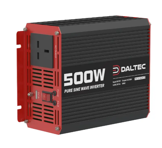 12V 500W Pure Sine Wave Power Inverter (12v DC-240v AC) USB Car Charger Daltec D-POW-01001