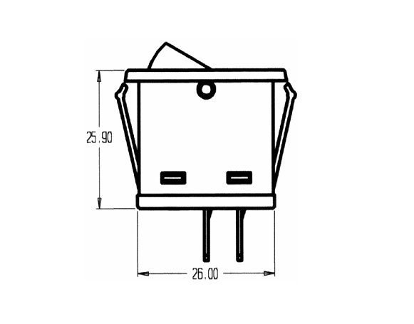 On Off Switch Rectangle Black Rocker 12V Robinson K400 - Mid-Ulster Rotating Electrics Ltd