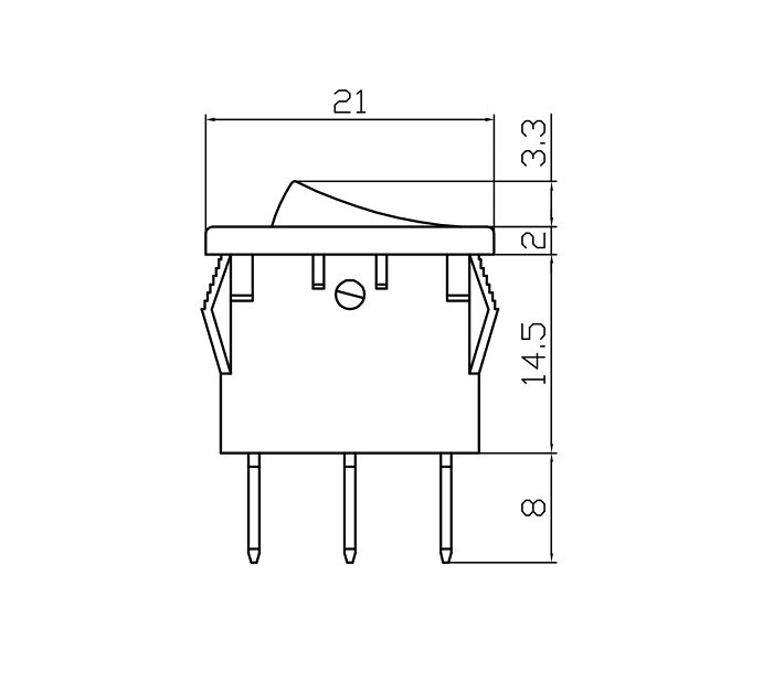 On Off On Rocker Switch 12V Mini Rectangle Square Car Dash Robinson K425 - Mid-Ulster Rotating Electrics Ltd