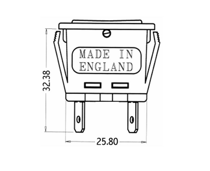 Blue Warning Indicator Light Rectangular Square Car 12V Dash Robinson K452 - Mid-Ulster Rotating Electrics Ltd