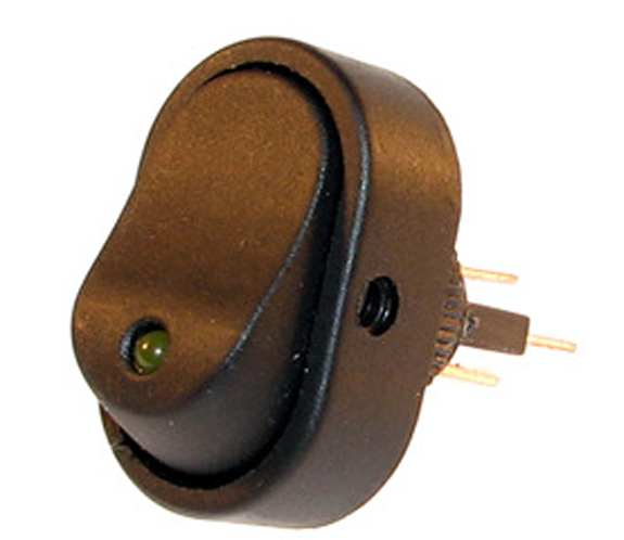 On Off Rocker Switch Amber Led Round Car Dash 12V Robinson K471Led - Mid-Ulster Rotating Electrics Ltd