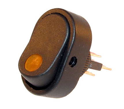 On Off Rocker Switch Amber Spot Round Car Dash 12V Robinson K471Rs - Mid-Ulster Rotating Electrics Ltd