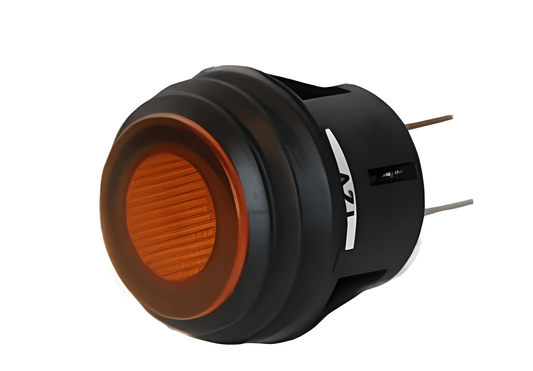 On Off Push Switch Amber Latching Illuminated 12V Splashproof Seal Robinson K481 - Mid-Ulster Rotating Electrics Ltd