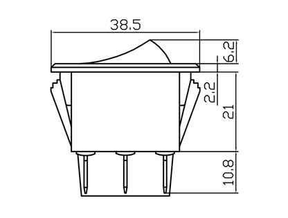 On Off Square Rocker Switch Green Led Rectangle 12V 1006G / Robinson K613 - Mid-Ulster Rotating Electrics Ltd