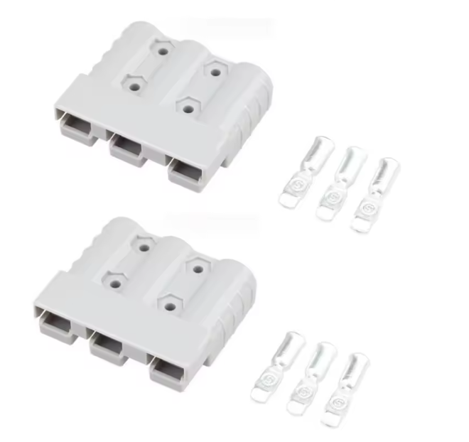 Pair 50A 3 Pin Grey Anderson Type Connector Heavy Duty Quick Connect Plug MURE GAC50/3*Pair