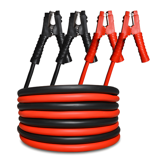 jump leads red and black on a white background