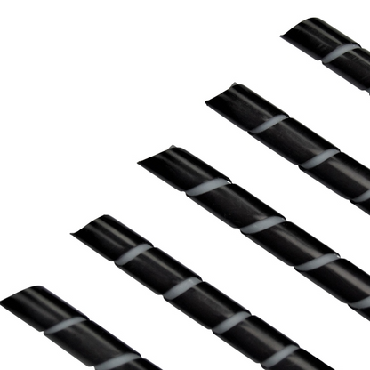 black Spiral Wrap for Cables & Wires on a white background 