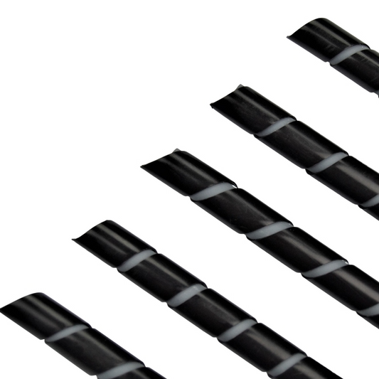 black Spiral Wrap for Cables & Wires on a white background 