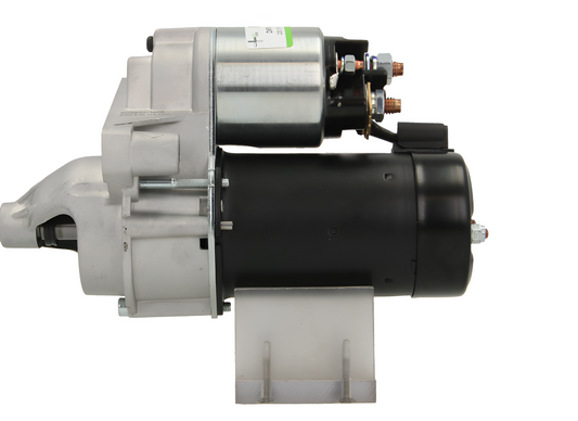 Car starter motor on a white background