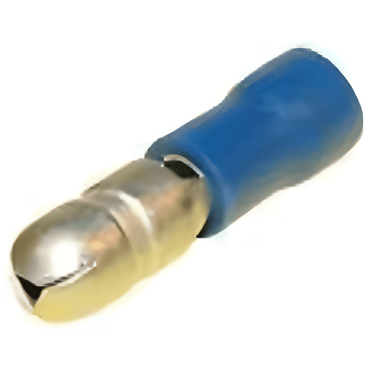 100 X 5Mm Blue Male Bullet Terminals Connectors Insulated Crimp Ctie Uk T2Mb5
